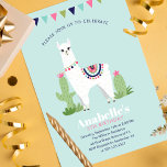 Cute Llama Kids Birthday Party Invitation<br><div class="desc">Adorable birthday party invitations with a sweet alpaca or llama theme.</div>