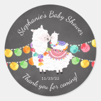 Cute Llama Mama Baby Shower Favour Sticker