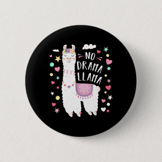 Cute Llama No Drama Llama Floral Llama Alpaca Love 6 Cm Round Badge