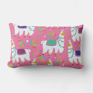 Cute Llama Pattern Lumbar Cushion
