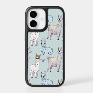 Cute Llama Pattern on Polka Dots