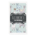 Cute Llama Pattern on Polka Dots Birthday