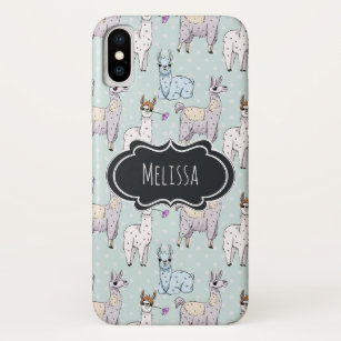 Cute Llama Pattern on Polka Dots Case-Mate iPhone Case
