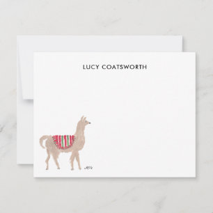 Cute Llama Personalised Boho Animal Artwork Card
