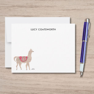 Cute Llama Personalised Boho Animal Artwork Card
