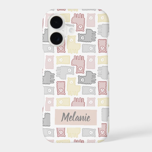 Cute Llama Personalised Puzzle Pattern (Back)