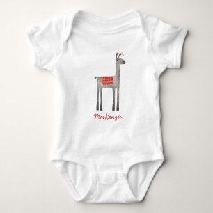 Cute Llama Personalised T-Shirt Baby Bodysuit
