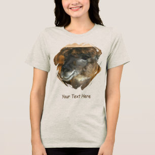 Cute Llama Personalized Animal Tri-Blend Shirt