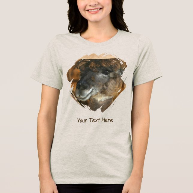 Cute Llama Personalized Animal  Tri-Blend Shirt (Front)