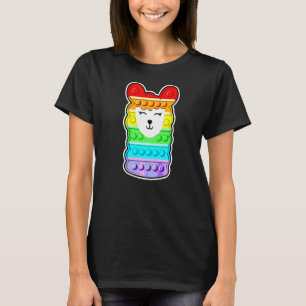 Cute Llama Pop It Rainbow Colourful Pop It Fidget  T-Shirt