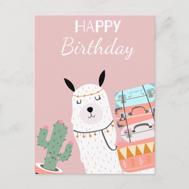 Cute llama postcard (Front)