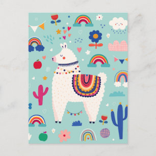 Cute llama postcard