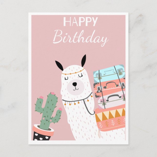 Cute llama postcard (Front)