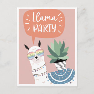 Cute llama postcard