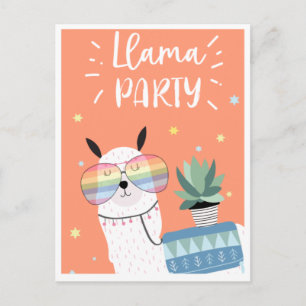 Cute llama postcard