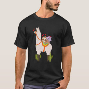 Cute Llama Sloth Koala Valentines Day Mothers Day T-Shirt