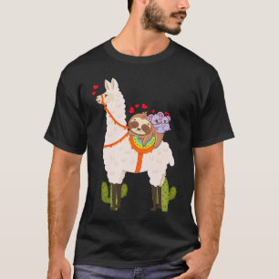 Cute Llama Sloth Koala Valentines Day Mothers Day T-Shirt