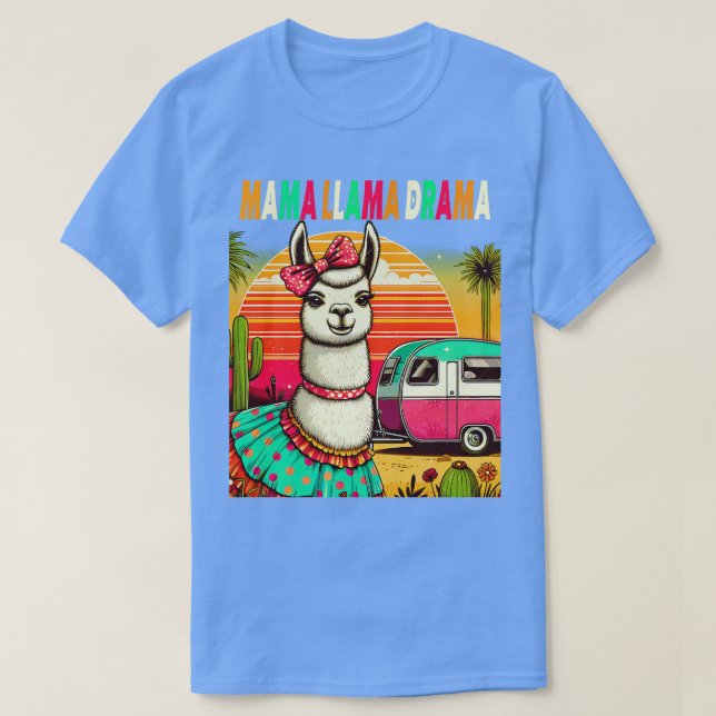 Cute Llama Squad Shirt Retro 80s Style Design (Design Front)