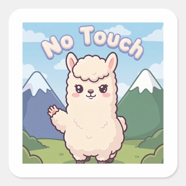Cute Llama  Square Sticker (Front)