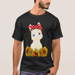 Cute Llama Sunflower T-Shirt