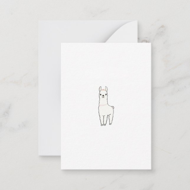 Cute llama themed card (Front)