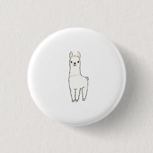 Cute llama themed card 3 cm round badge