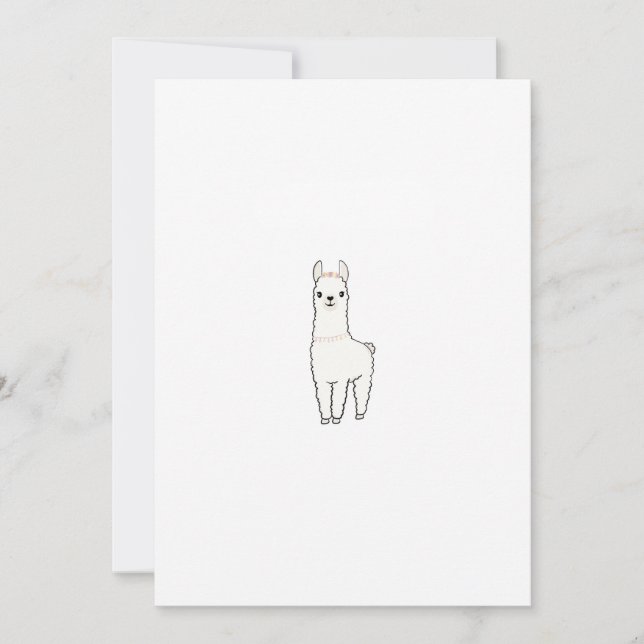 Cute llama themed  invitation (Front)
