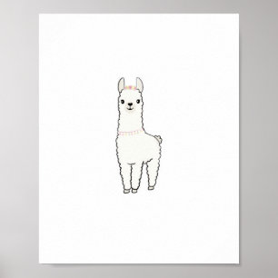 Cute llama themed poster