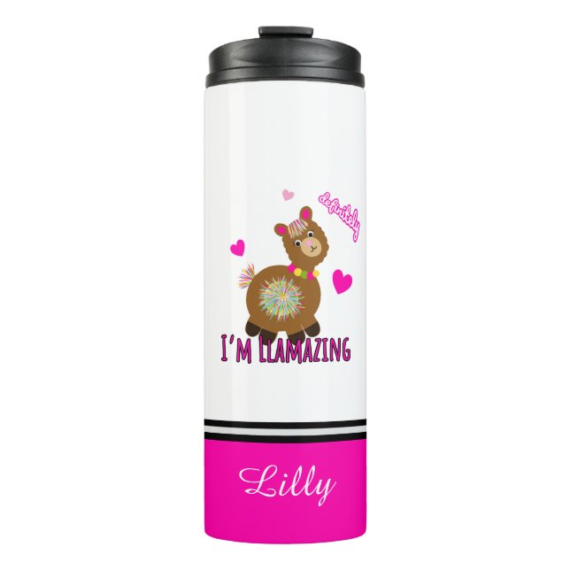 Cute llama thermal tumbler (Front)