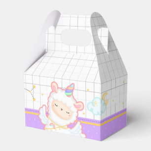 Cute Llama Unicorn Rainbow Party Favour Box