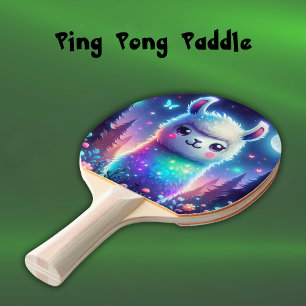 Cute Llama v Tiger Holographic Ping Pong Paddle