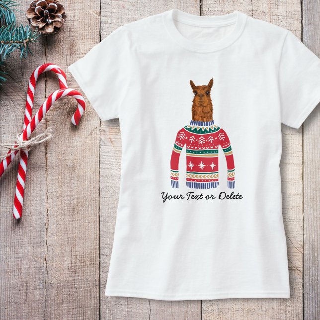 Cute Llama wearing Funny Ugly Christmas Sweater (Creator Uploaded)