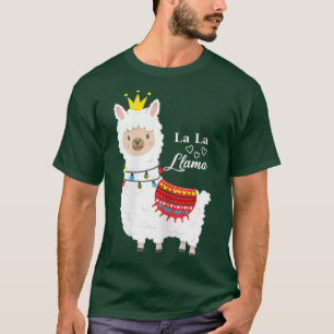 Cute llama with a crown and fairy lights is a prin T-Shirt
