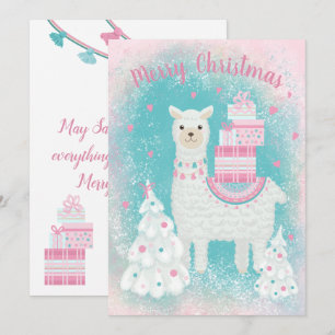 Cute Llama with Christmas Gifts