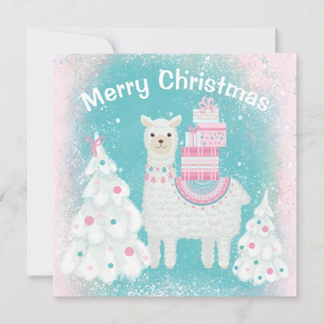 Cute Llama with Christmas Gifts (Front)