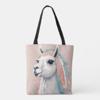 Cute Llama with Colourful Fur on its Head