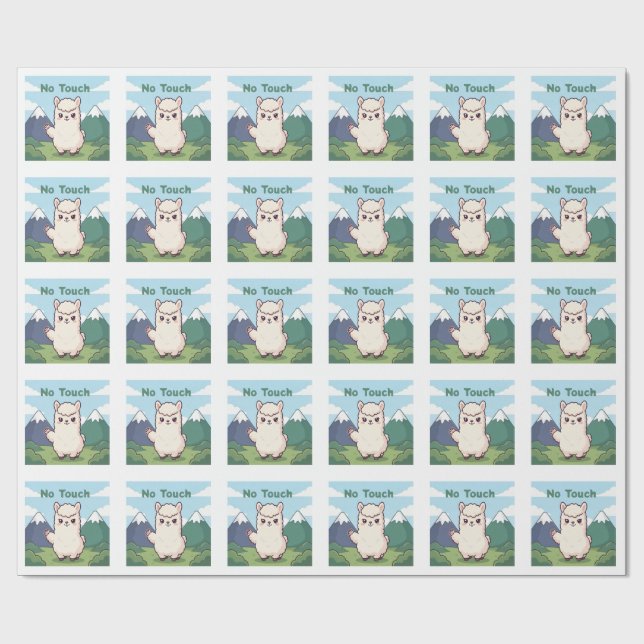 Cute Llama  Wrapping Paper (Flat)