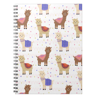 Cute Llamas Alpacas Peruvian Animal Colourful Notebook
