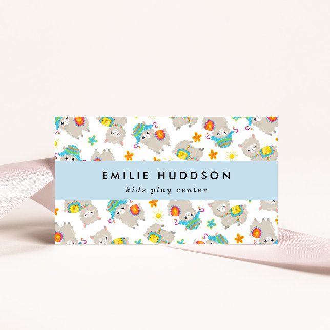 Cute Llamas, Kids Play Centre, Activity Centre Business Card (Creator Uploaded)