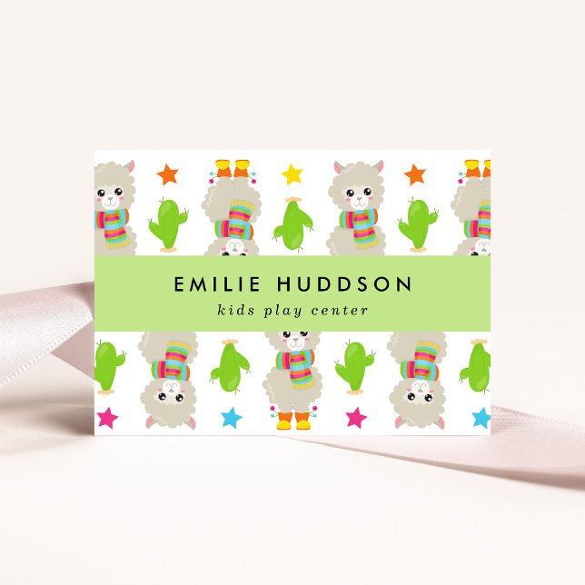 Cute Llamas, Kids Play Centre, Activity Centre Business Card (Creator Uploaded)