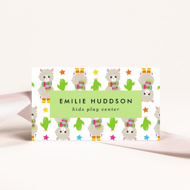 Cute Llamas, Kids Play Centre, Activity Centre Business Card (Creator Uploaded)