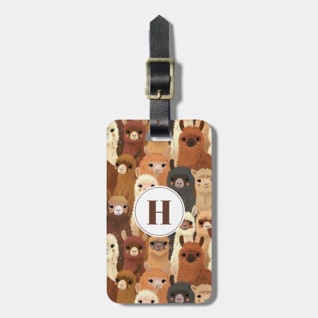 Cute Llamas Luggage Tag (Front Vertical)