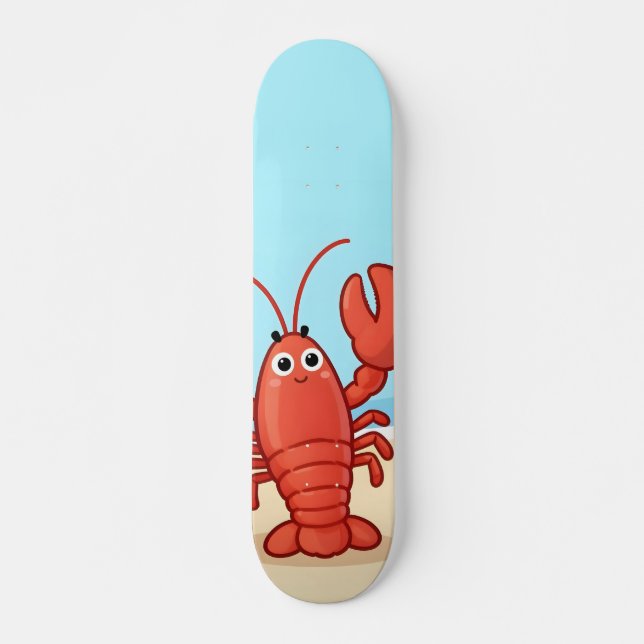 Cute lobster at the beach skateboard (Front)