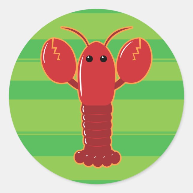 Cute Lobster Classic Round Sticker (Front)