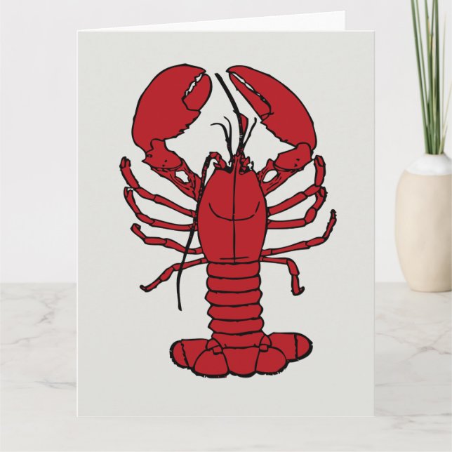 Cute Lobster Nautical beach card (Front)