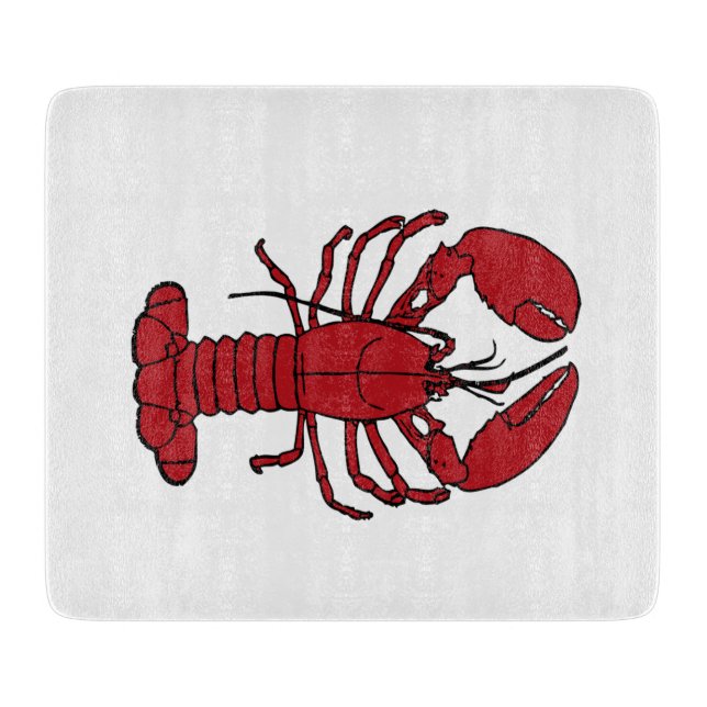 Cute Lobster Nautical beach cutting board (Front)