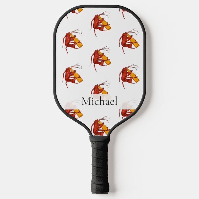 Cute Lobster Seafood Personalised Retirement Pickleball Paddle (Front)