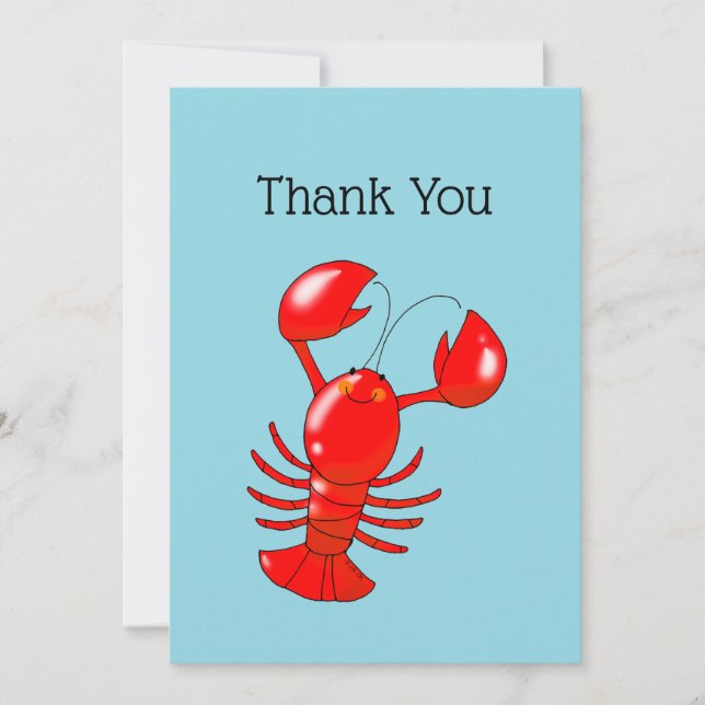 Cute Lobster  Thank You Card (Front)