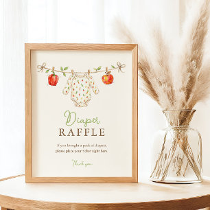 Cute Locally Grown Baby Shower Diaper Raffle Game Poster