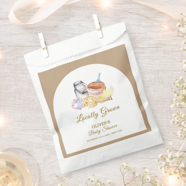 Cute Locally Grown Farm Chicken Mouse Baby Shower Favour Bags (Clipped)